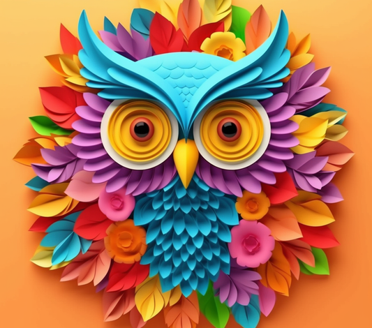 3D COLORFUL OWLS