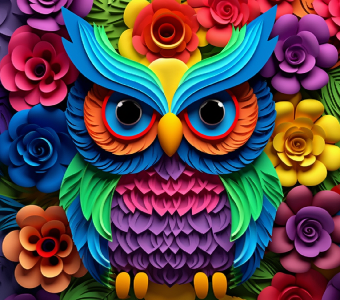 3D COLORFUL OWLS