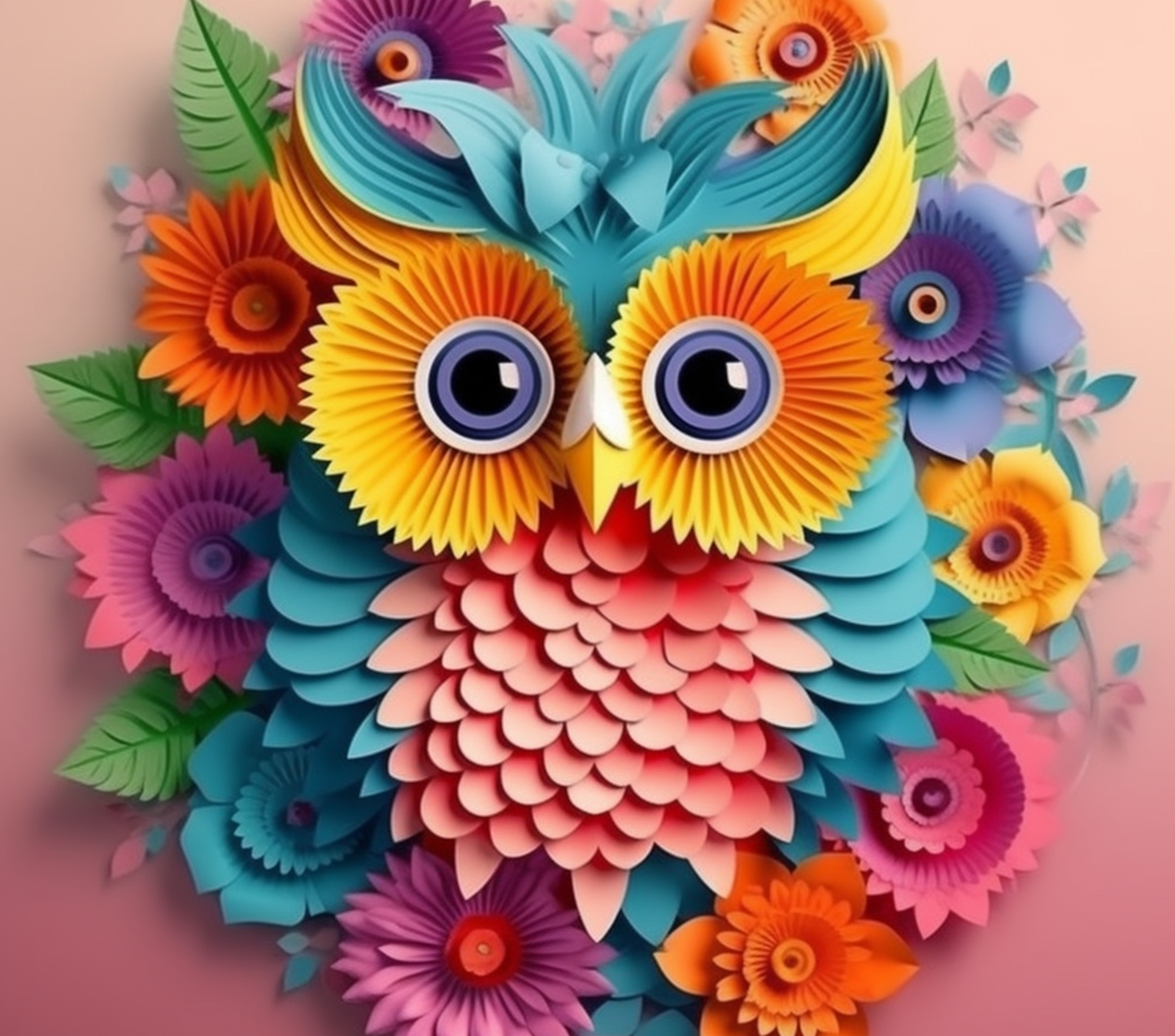 3D COLORFUL OWLS