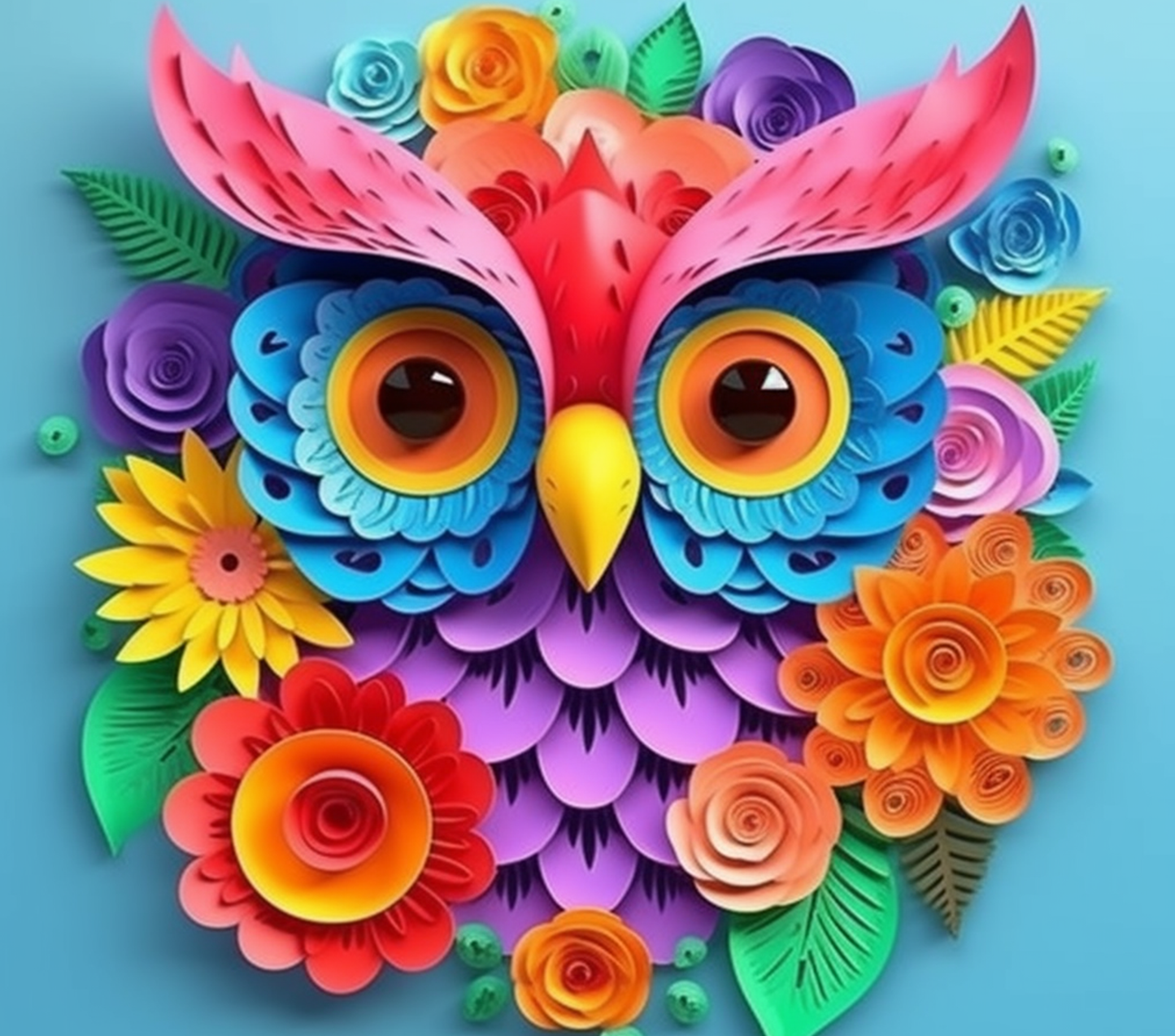 3D COLORFUL OWLS