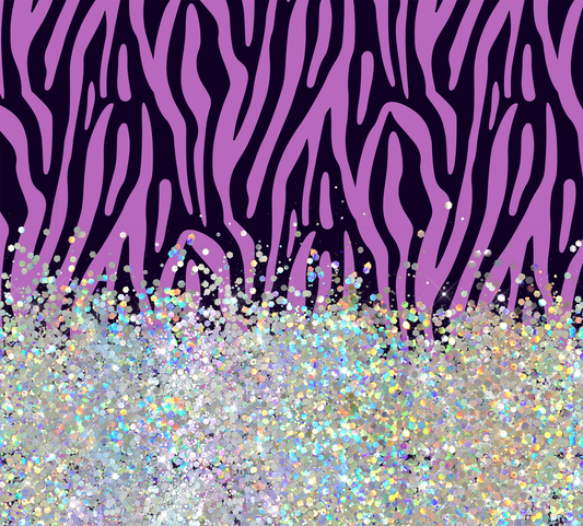 PURPLE PRINT CUP GLITTER PEN/CUP COMBO