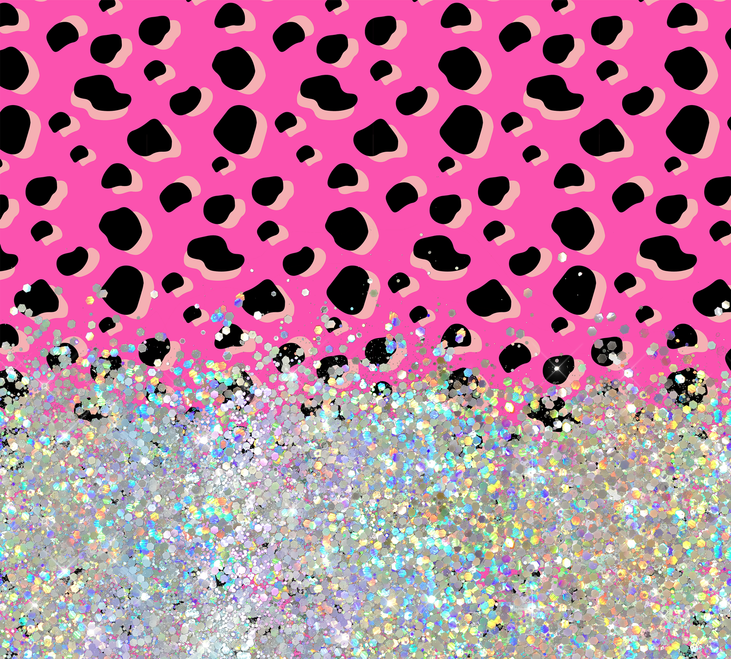 HOT PINK PRINT CUP GLITTER PEN/CUP COMBO