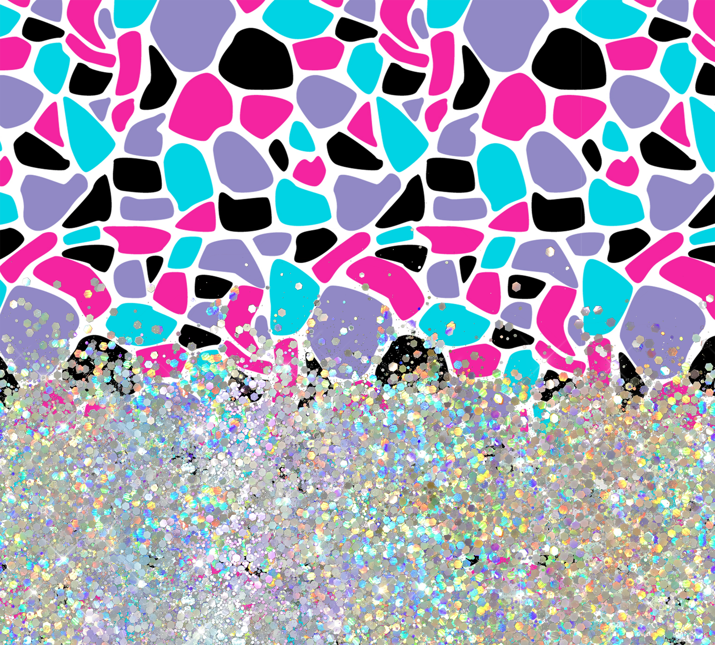 MULTI COLORED PRINT CUP GLITTER PEN/CUP COMBO