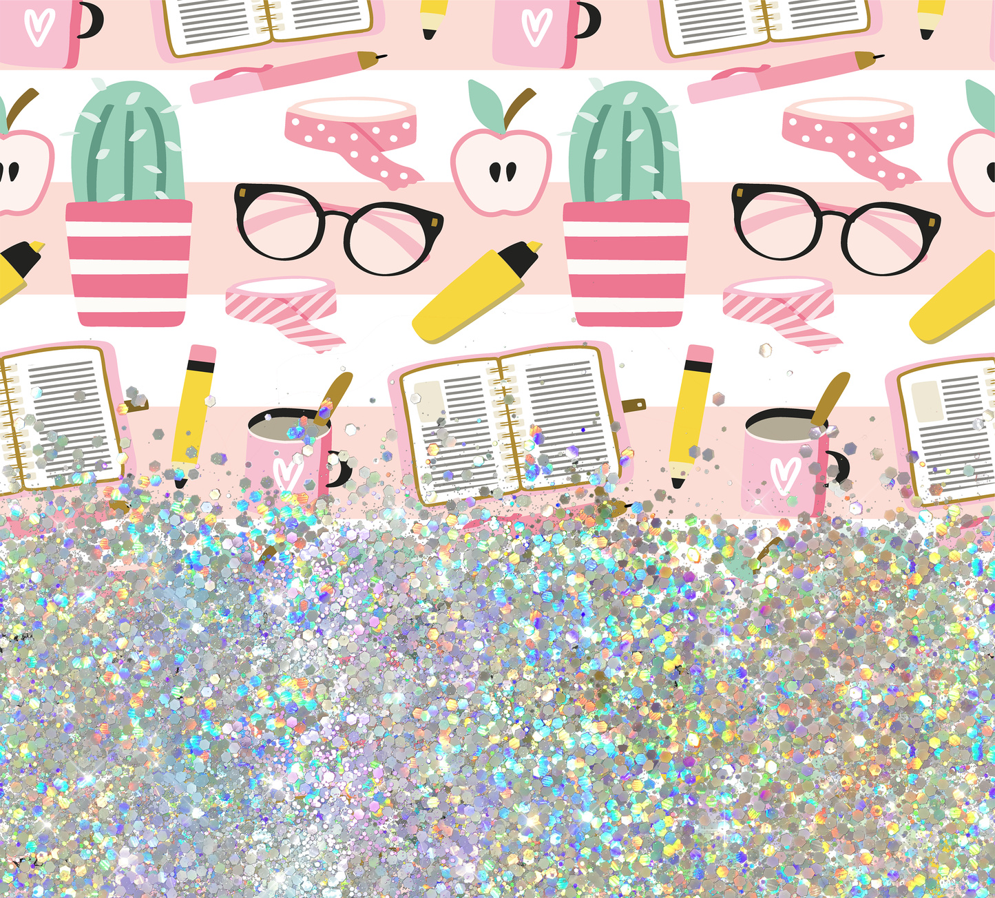 TEACHER GLITTER PEN/CUP COMBO