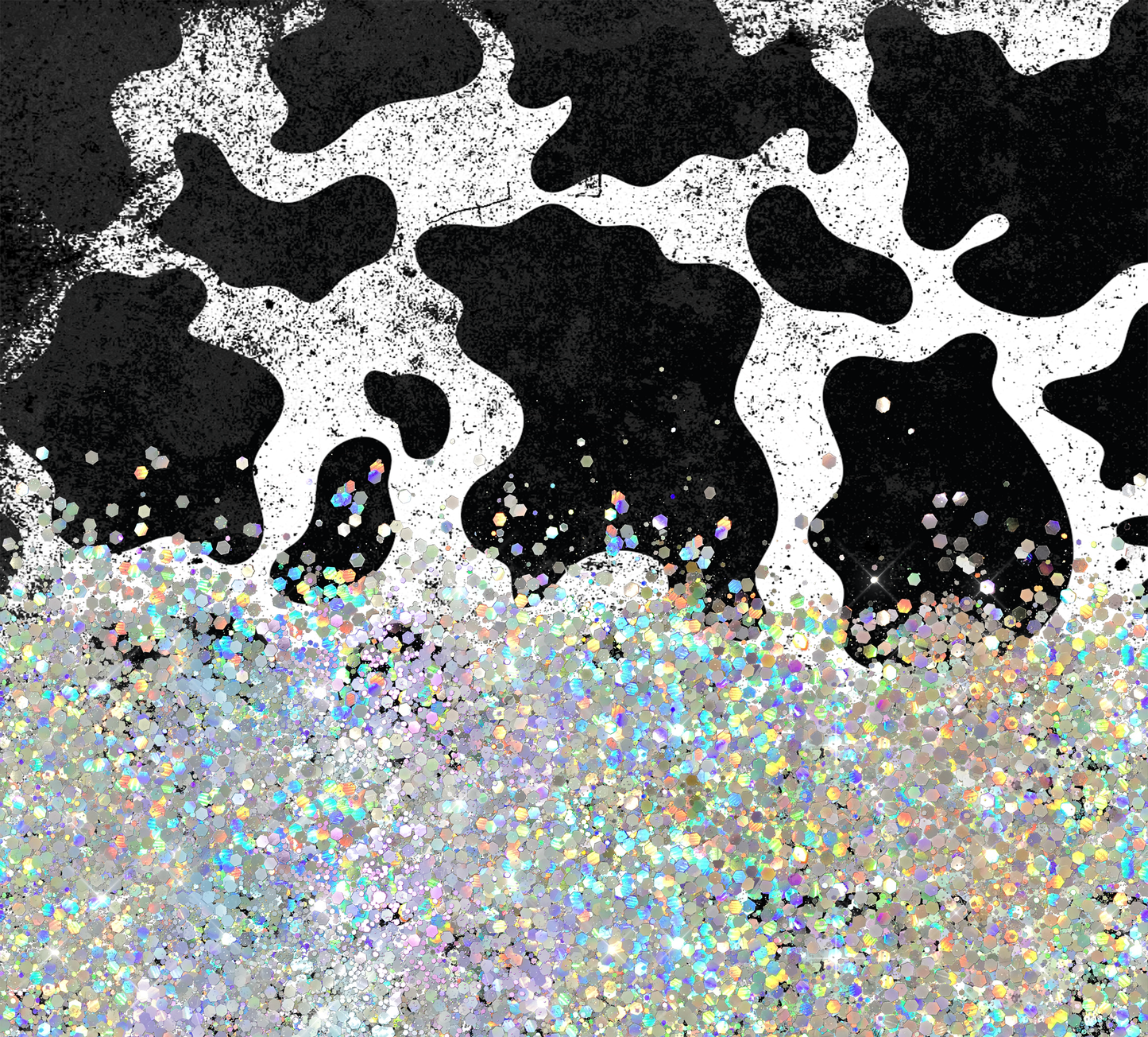 COW PRINT CUP GLITTER PEN/CUP COMBO