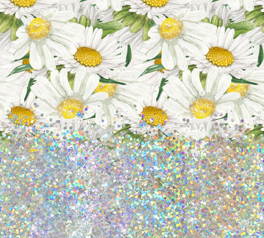 DAISY PRINT CUP GLITTER PEN/CUP COMBO