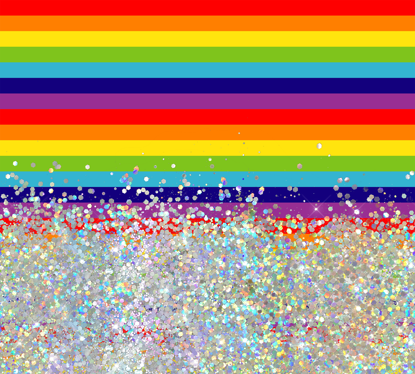 RAINBOW PRINT CUP GLITTER PEN/CUP COMBO