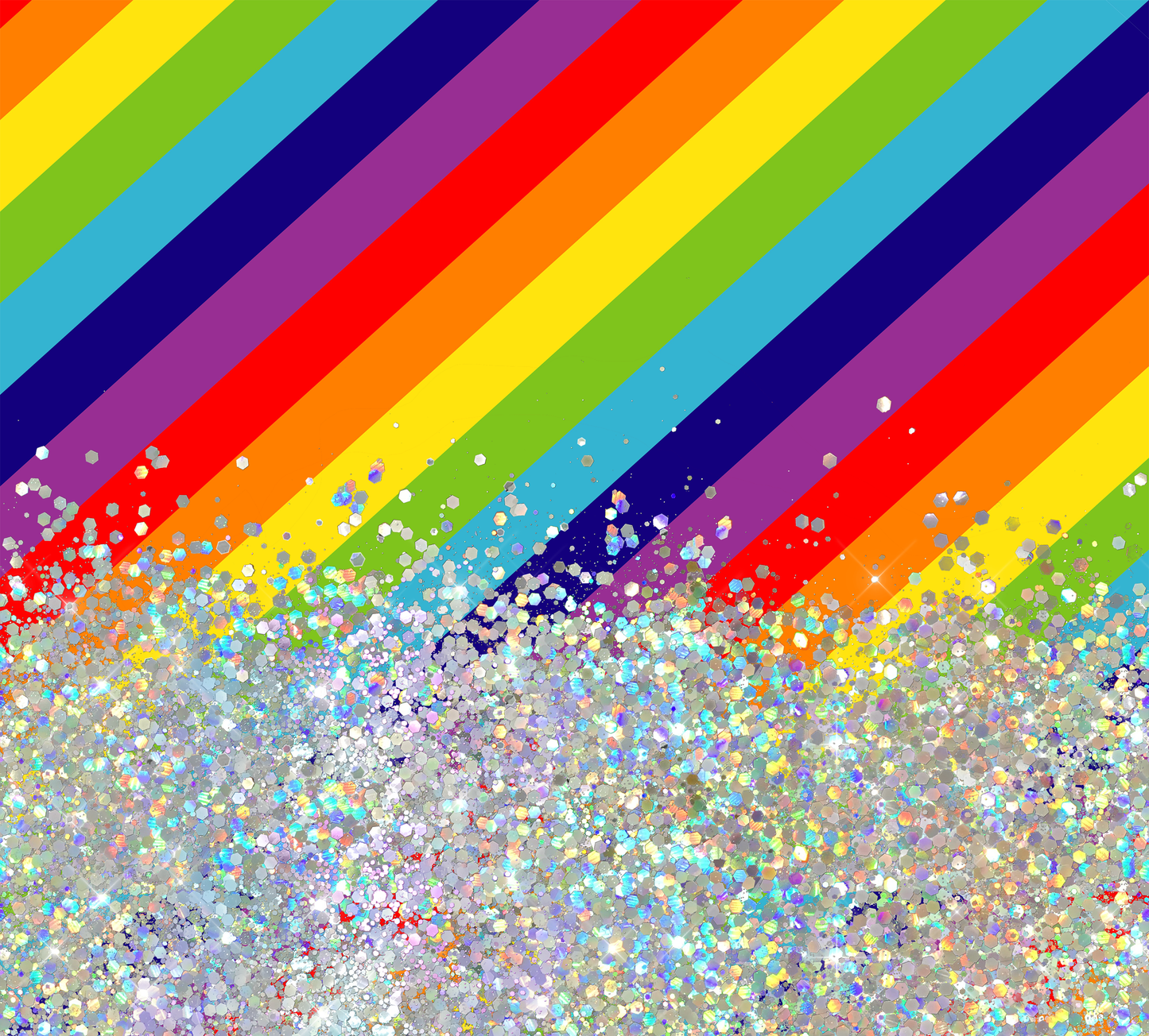 RAINBOW PRINT CUP GLITTER PEN/CUP COMBO