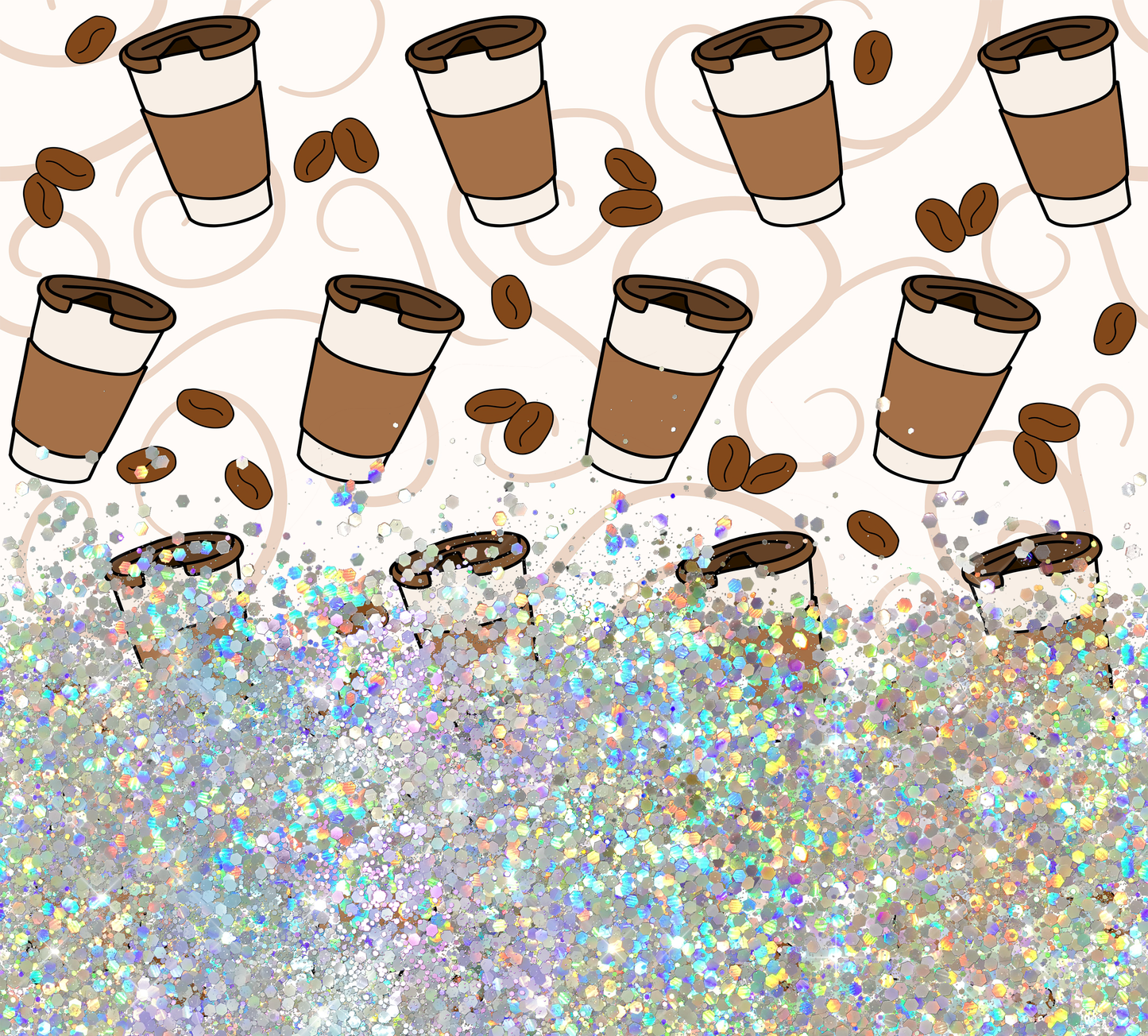 COFFEE CUP GLITTER PEN/CUP COMBO