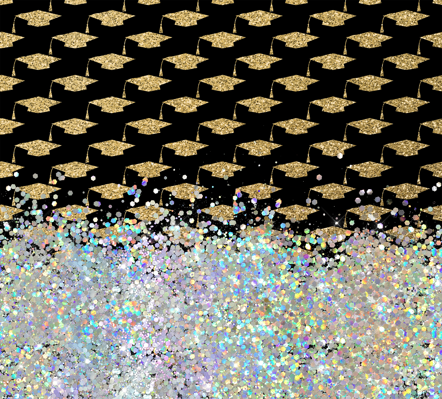 GOLD GRADUATION CAPS WITH GLITTER PEN/CUP COMBO