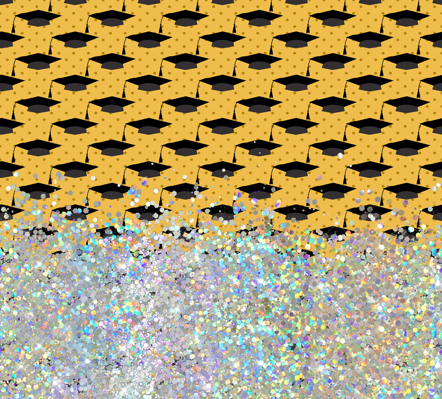 BLACK GRADUATION CAPS WITH GLITTER PEN/CUP COMBO