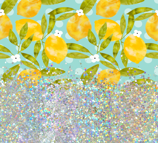LEMON GLITTER PEN/CUP COMBO