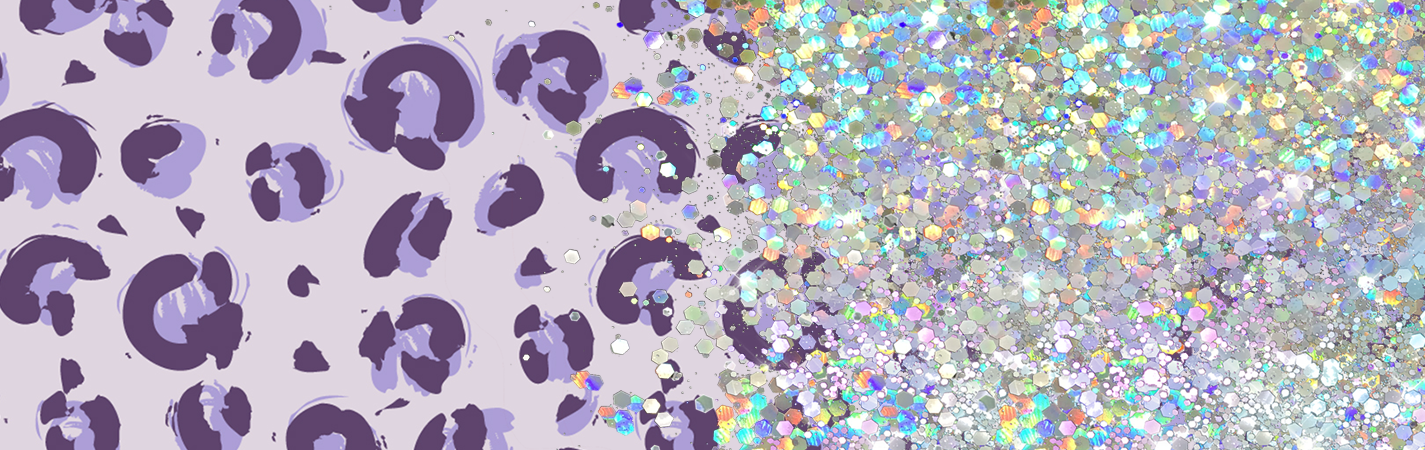 PURPLE PRINT CUP GLITTER PEN/CUP COMBO