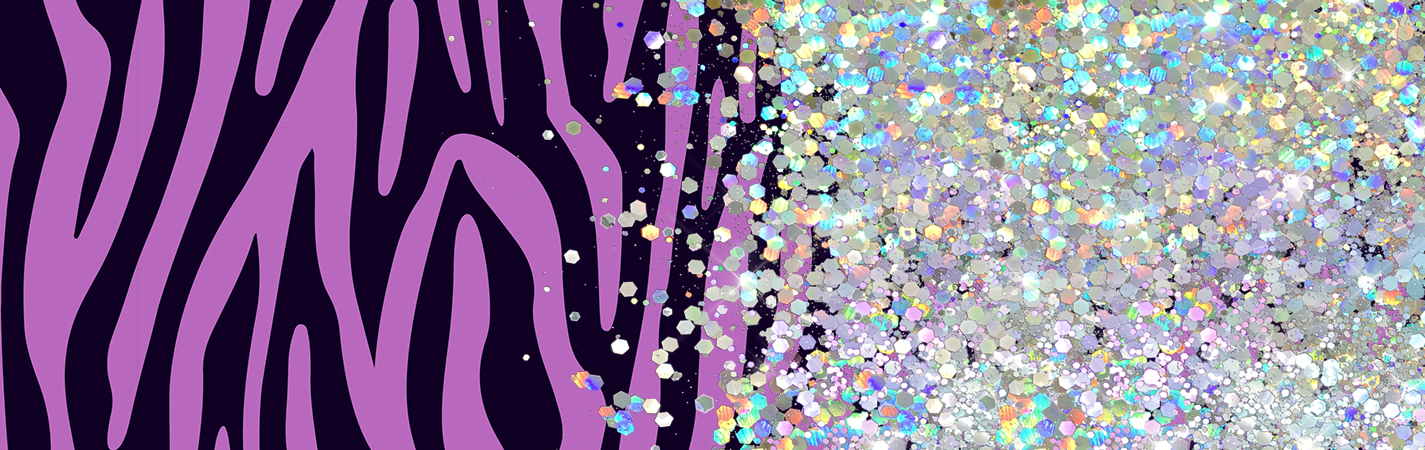 PURPLE PRINT CUP GLITTER PEN/CUP COMBO