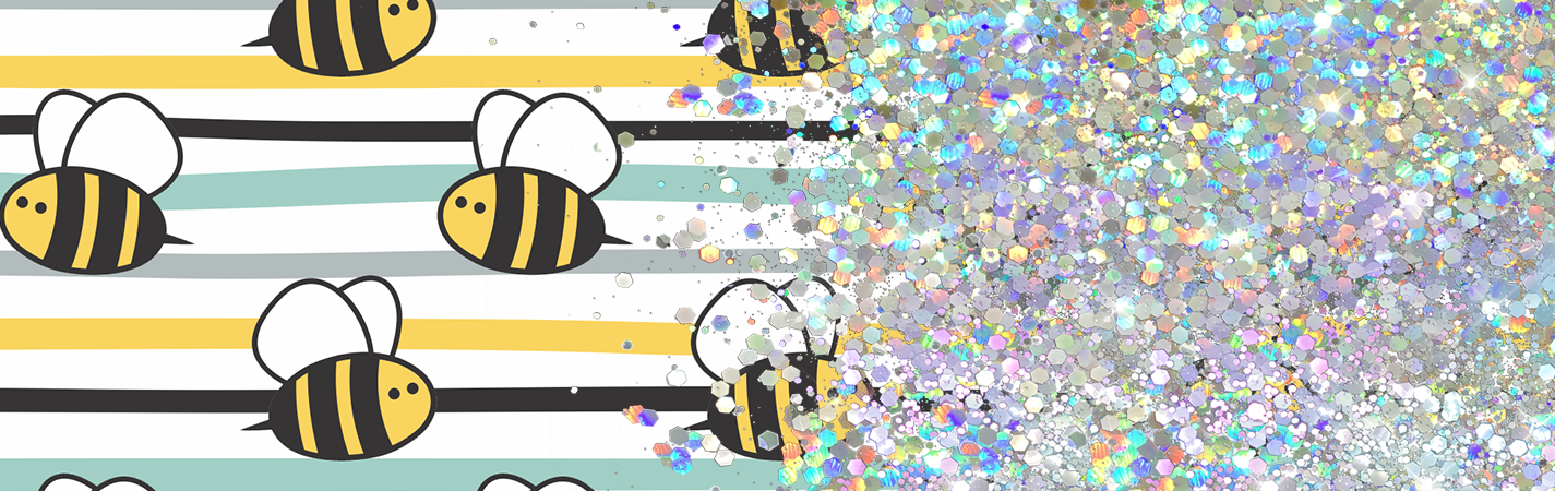 BEE CUP GLITTER PEN/CUP COMBO