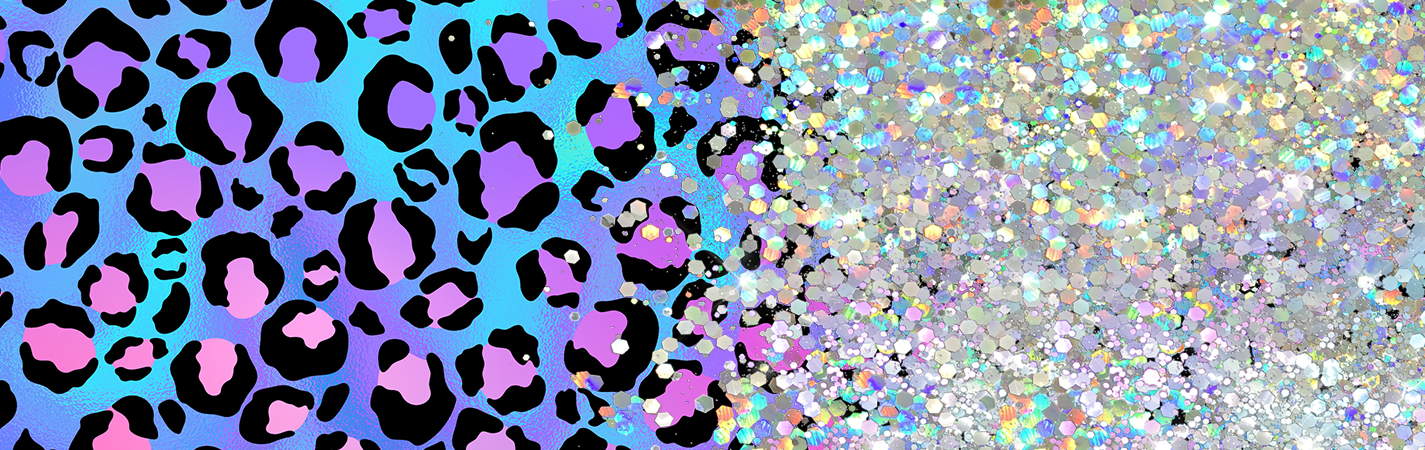 MULTI COLORED ANIMAL PRINT CUP GLITTER PEN/CUP COMBO