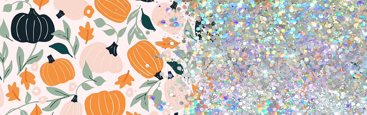 FALL PUMPKIN PRINT CUP GLITTER PEN/CUP COMBO