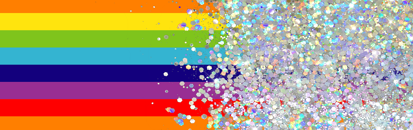 RAINBOW PRINT CUP GLITTER PEN/CUP COMBO