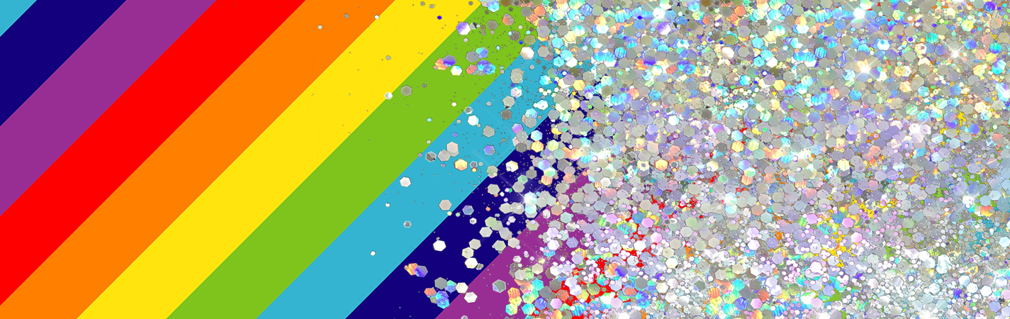 RAINBOW PRINT CUP GLITTER PEN/CUP COMBO