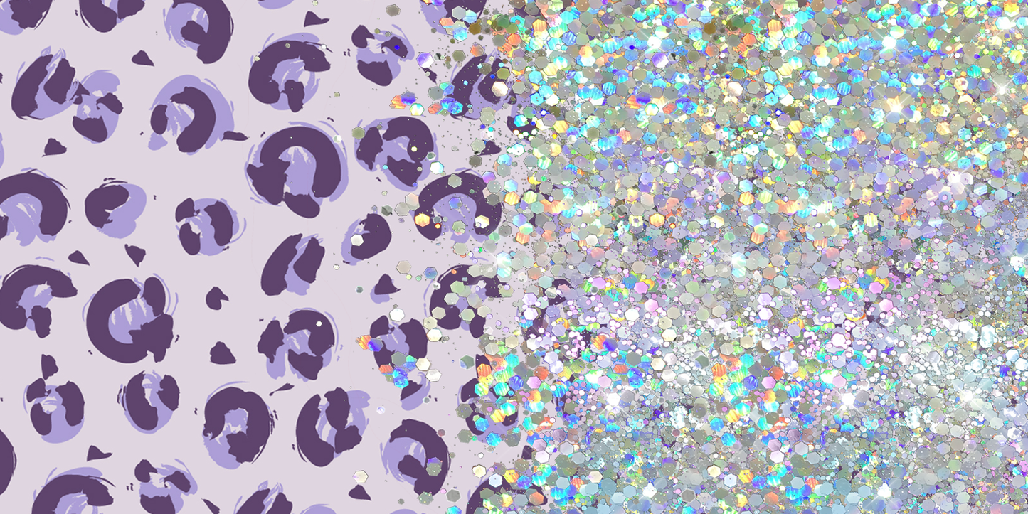 PURPLE PRINT CUP GLITTER PEN/CUP COMBO