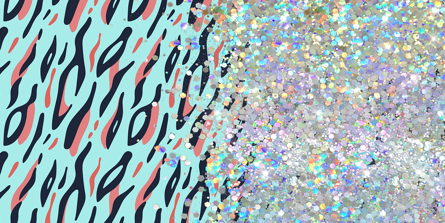 GREEN FLAME PRINT CUP GLITTER PEN/CUP COMBO