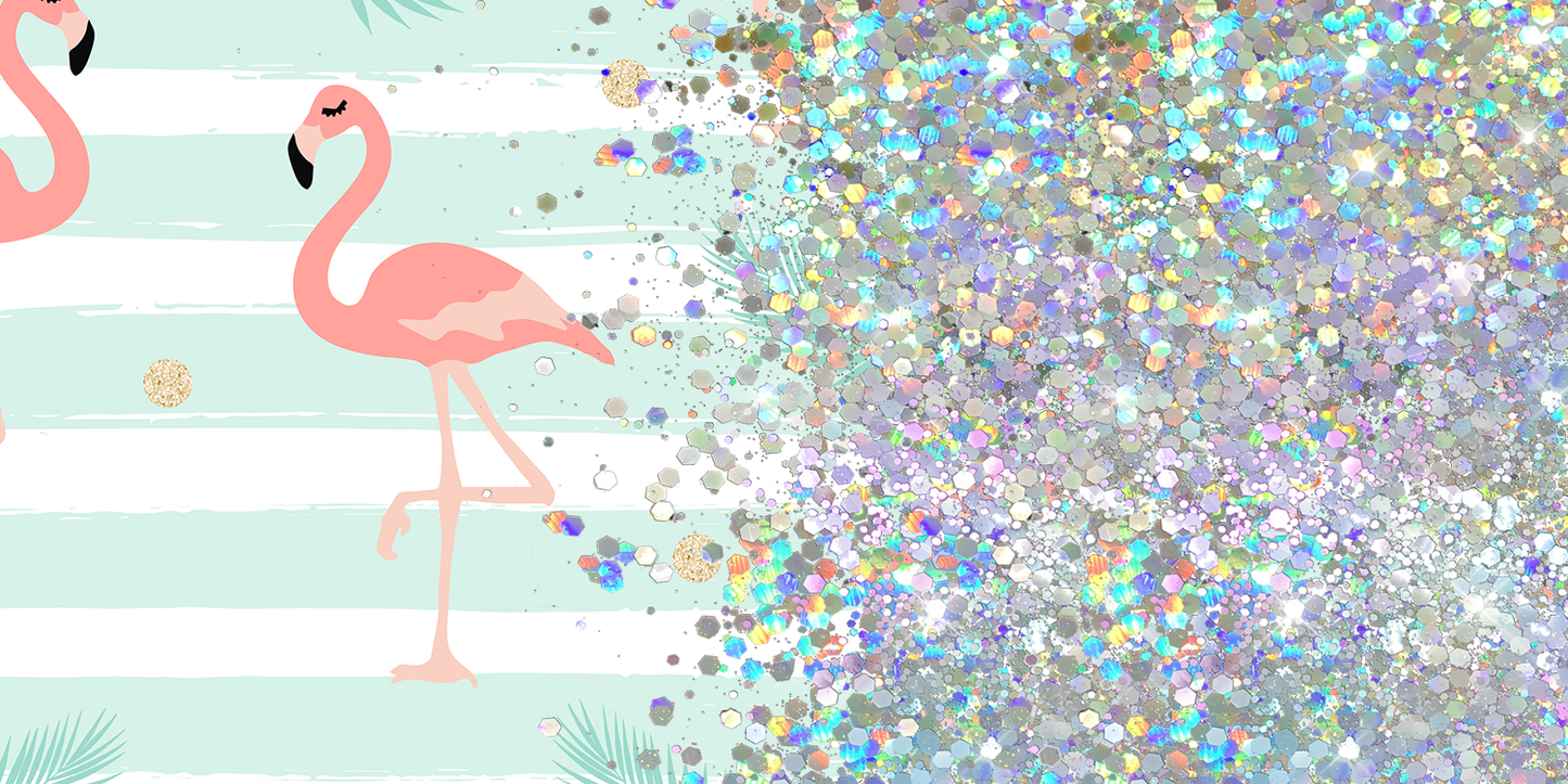 FLAMINGO GLITTER PEN/CUP COMBO