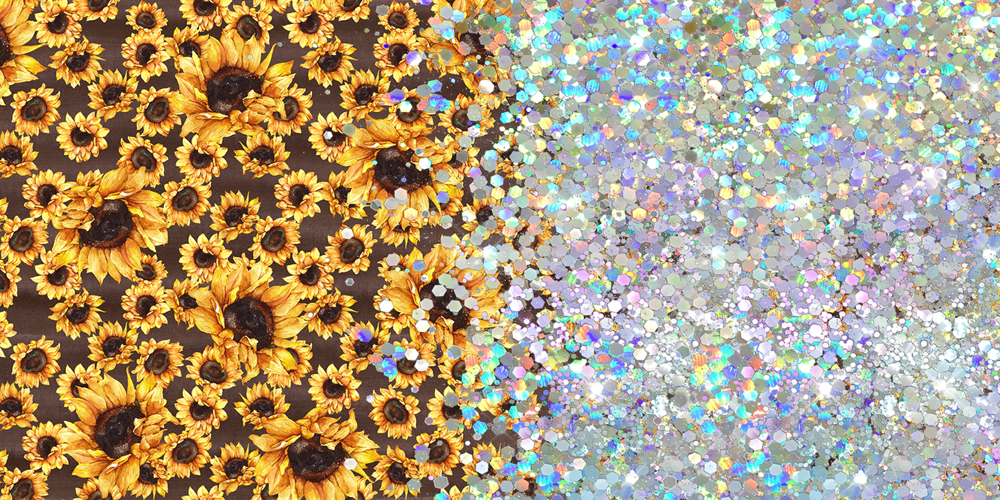 SUNFLOWER PRINT CUP GLITTER PEN/CUP COMBO
