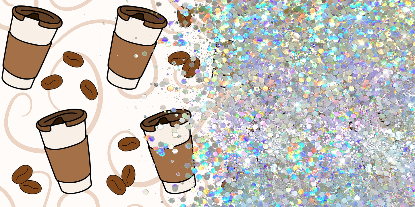 COFFEE CUP GLITTER PEN/CUP COMBO