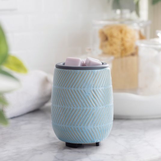 BLUE HERRINGBONE FLIPDISH FRAGRANCE WARMER