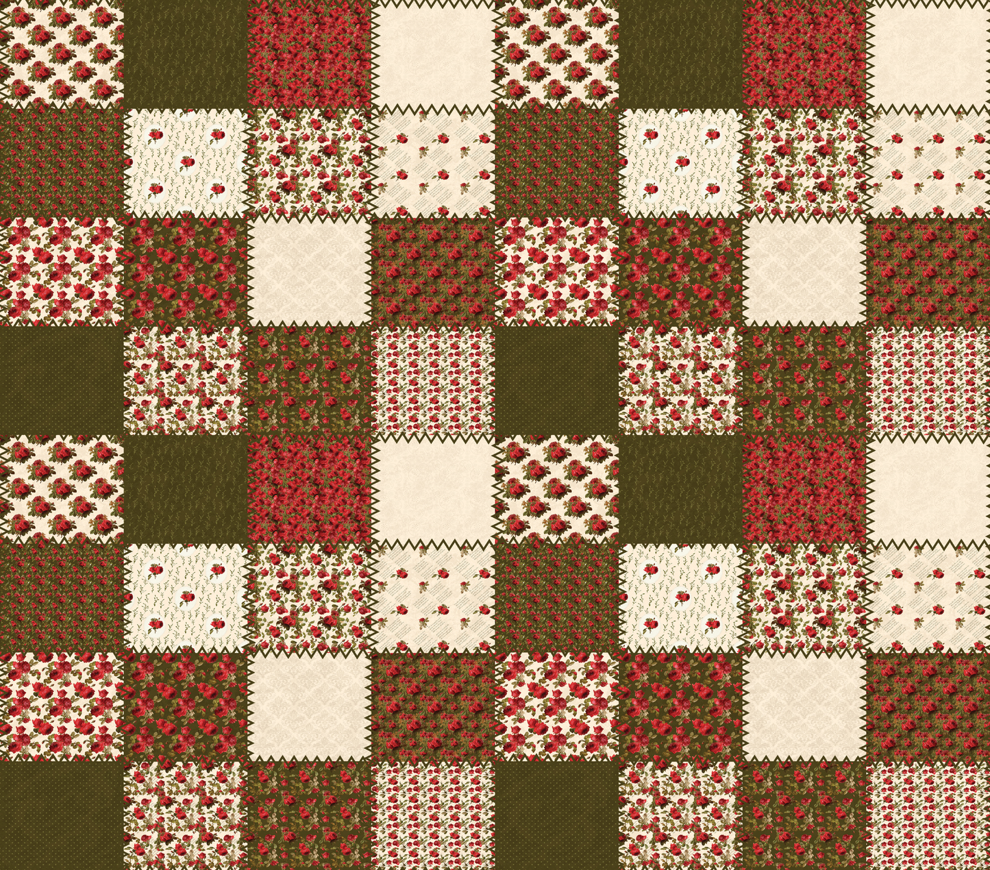 DARK GREEN QUILTING PATTERN