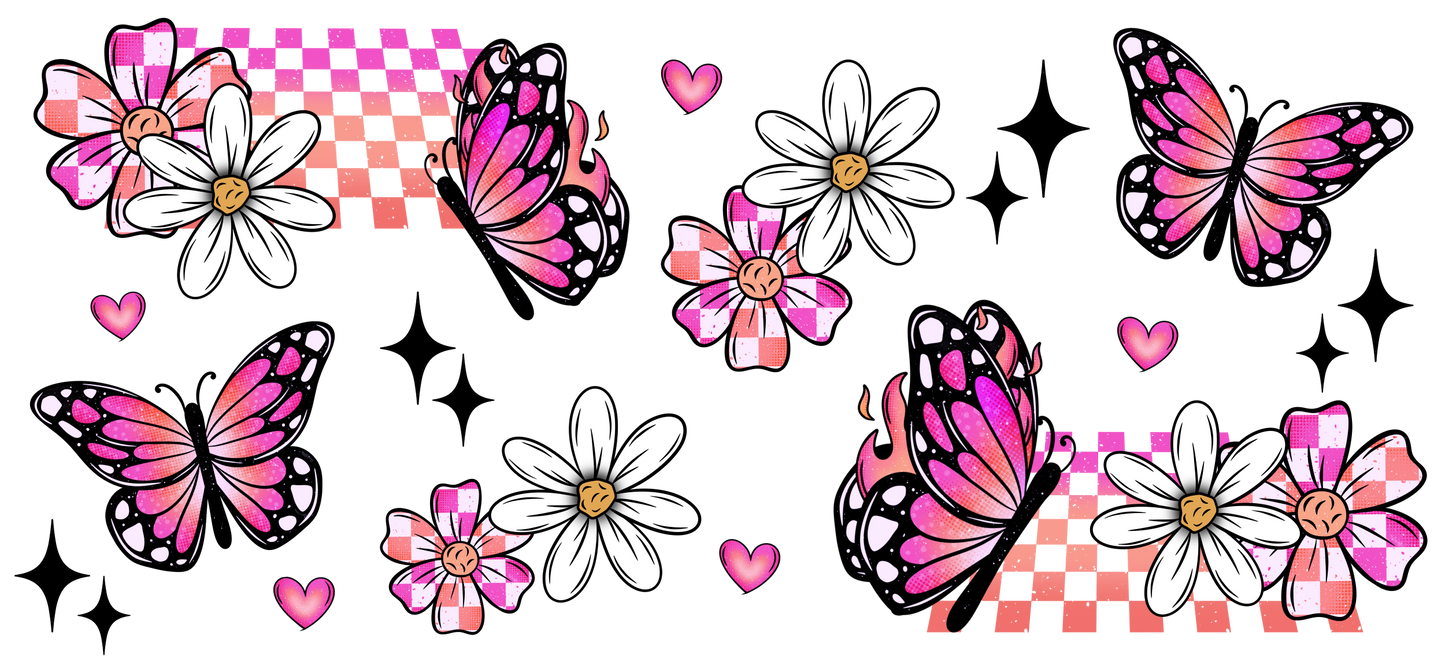 BUTTERFLY WITH DAISIES