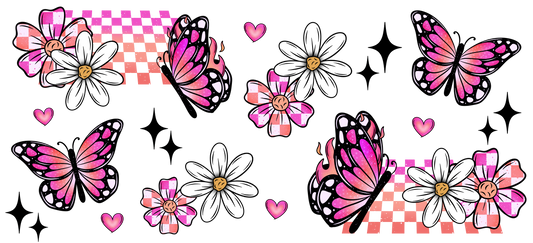 BUTTERFLY WITH DAISIES