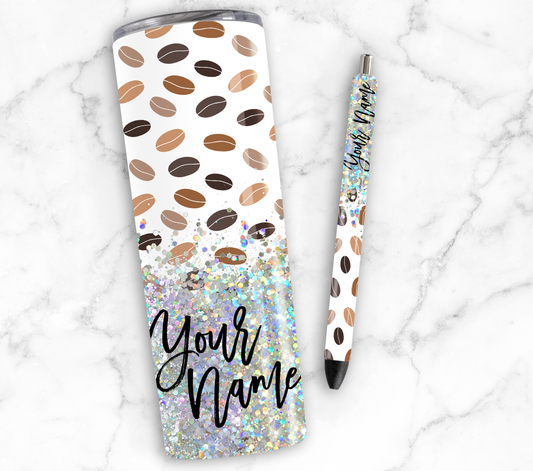 GLITTER PEN/CUP COMBO