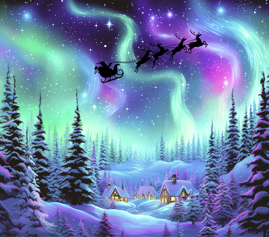 CHRISTMAS AURORA BOREALIS SCENE