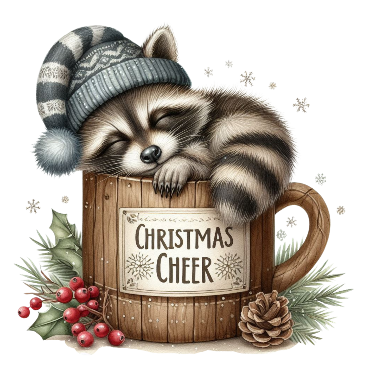 CHRISTMAS CHEER SLEEPING RACCOON