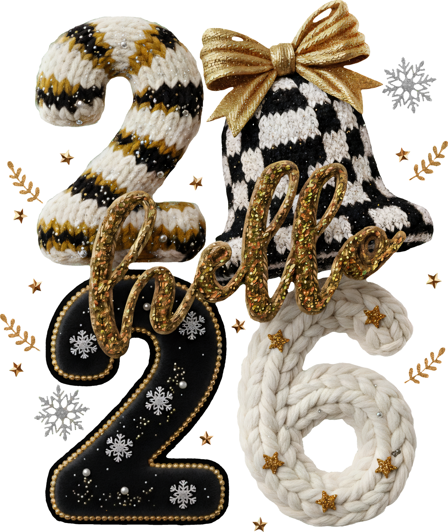 HELLO 2026 BLACK AND GOLD