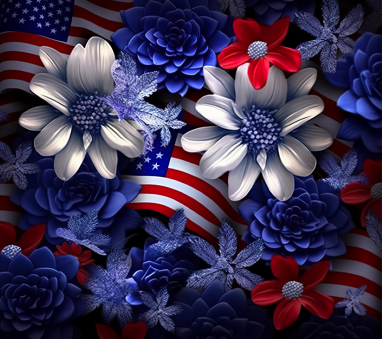 3D AMERICAN FLAG FLORAL