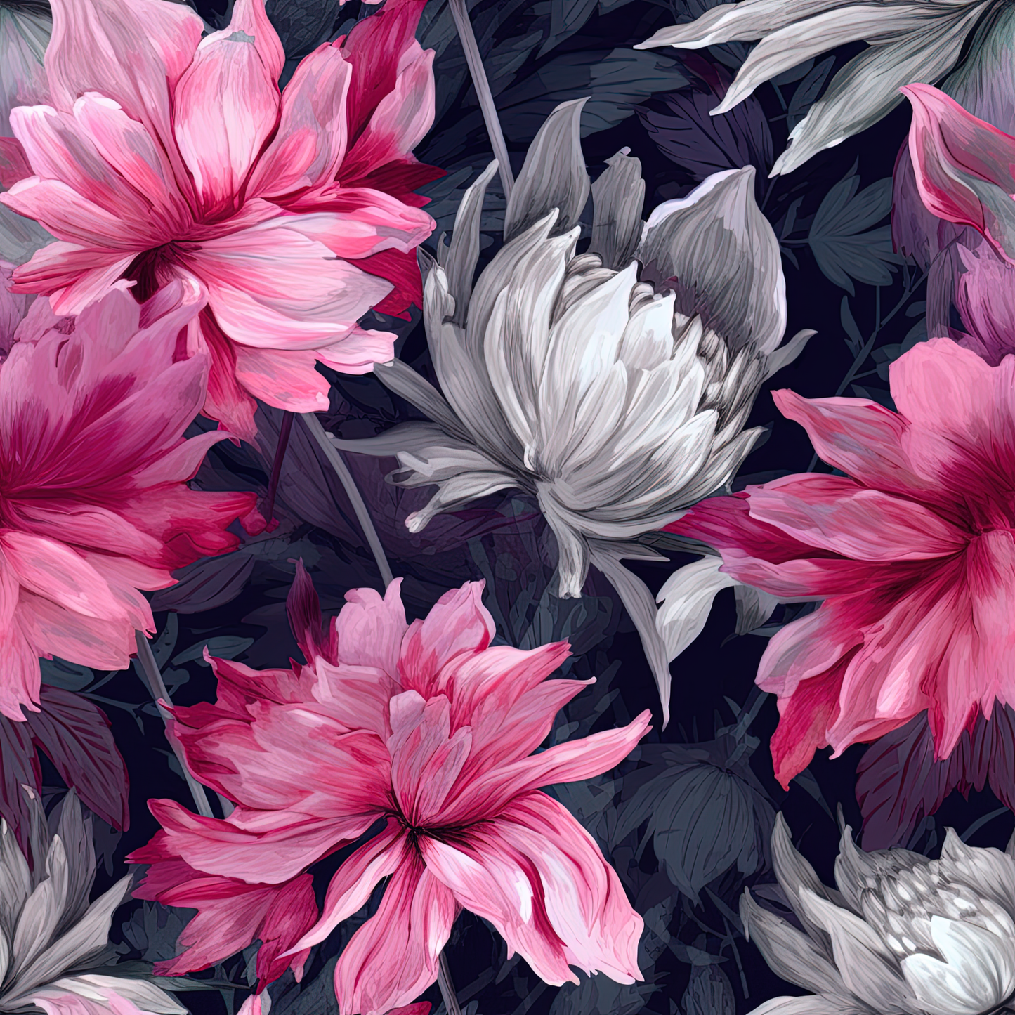 PINK AND BLACK FLORAL