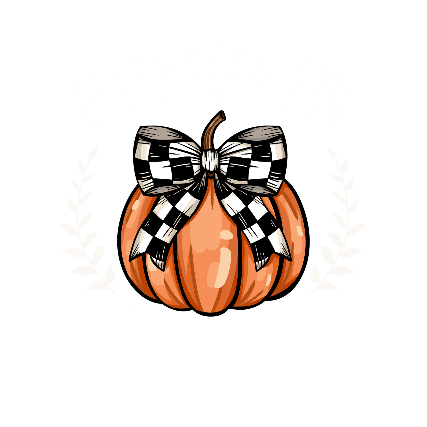 PUMPKIN WITH CHECKERED BOW
