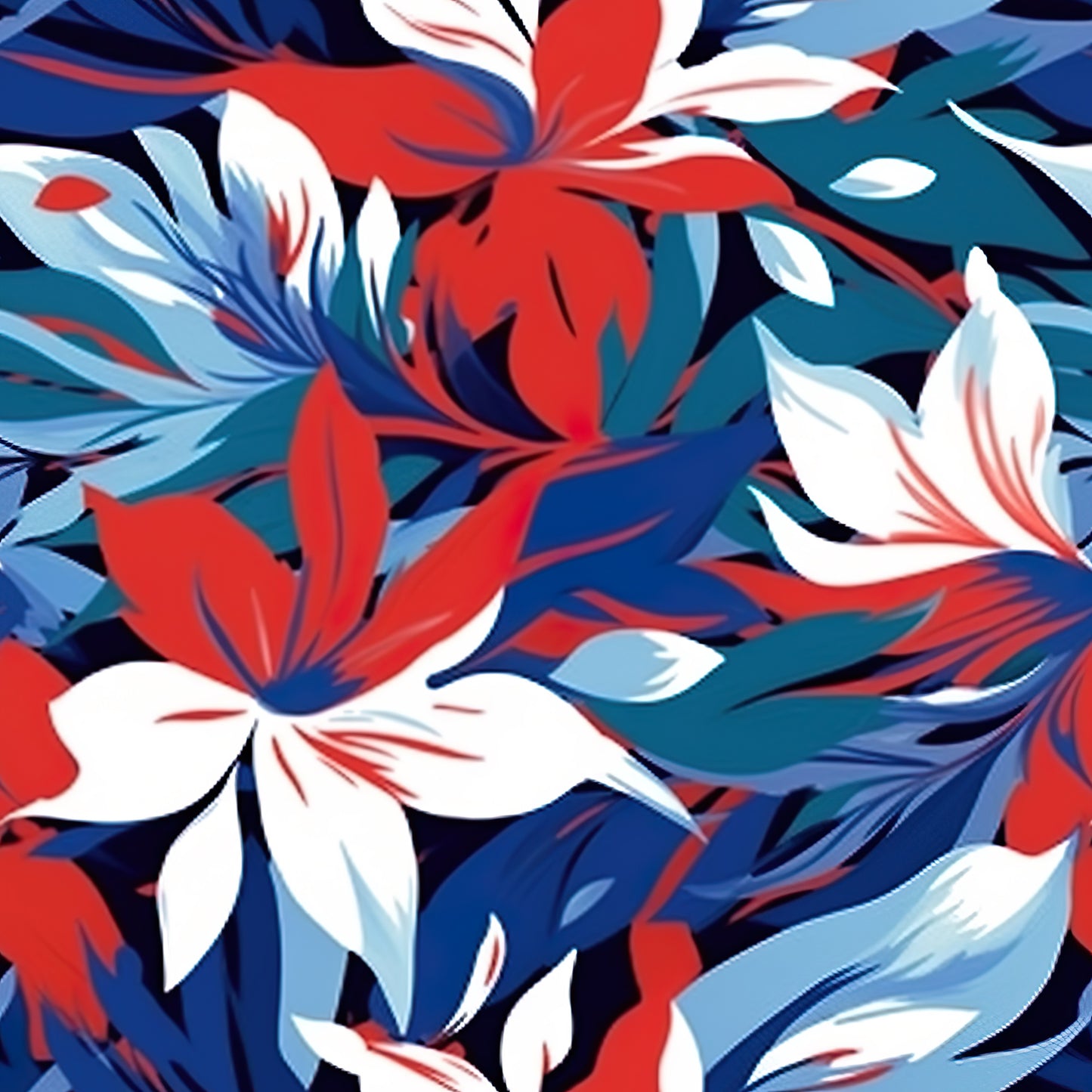 RED WHITE AND BLUE BLOSSOMS