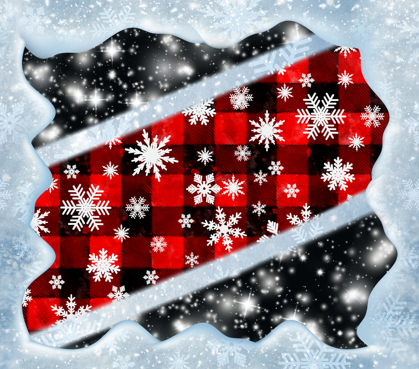 RED PLAID WITH LIGHT SNOWFLAKE