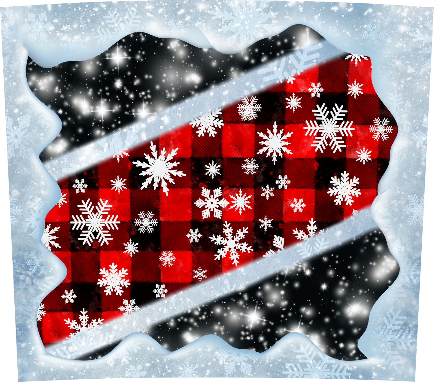 RED PLAID WITH LIGHT SNOWFLAKE