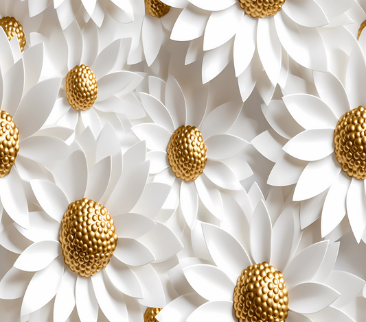 3D GOLD AND WHITE SUNFLOWERS