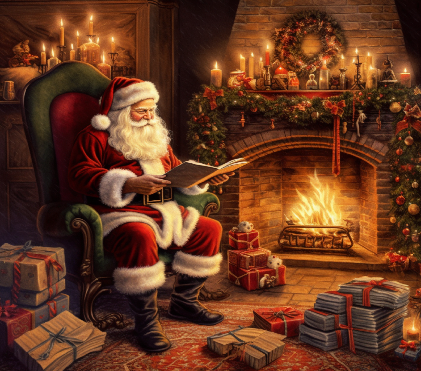 SANTA CLAUSE CHRISTMAS FIREPLACE