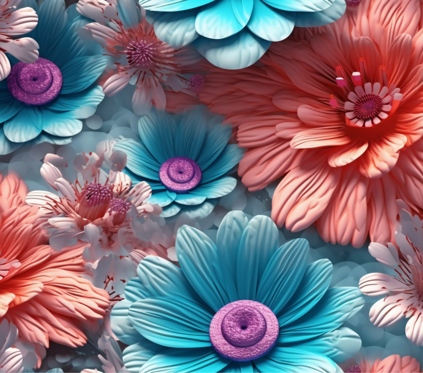 PINK AND BLUE FLORAL