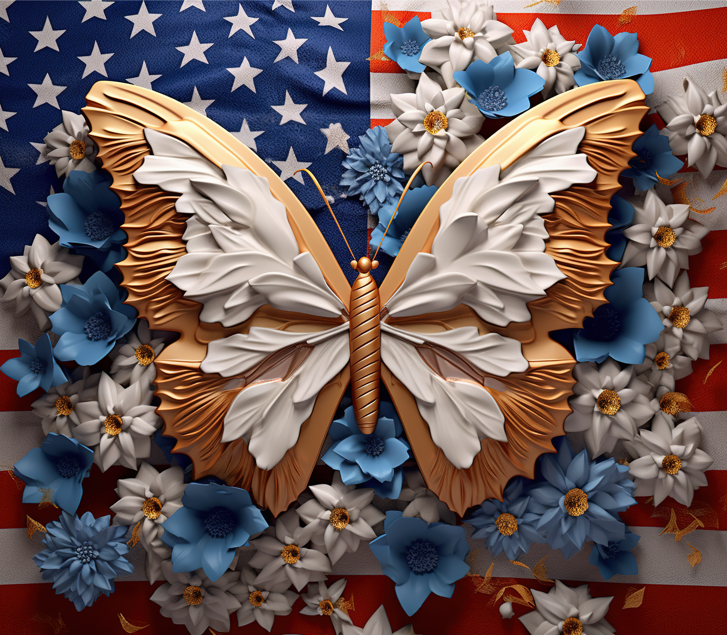 3D PATRIOTIC BUTTERFLY