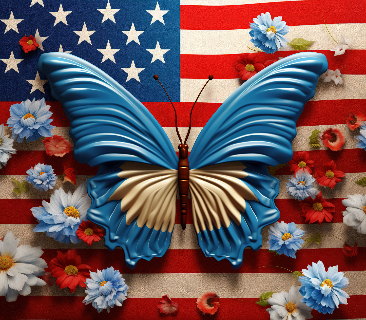 3D PATRIOTIC BUTTERFLY