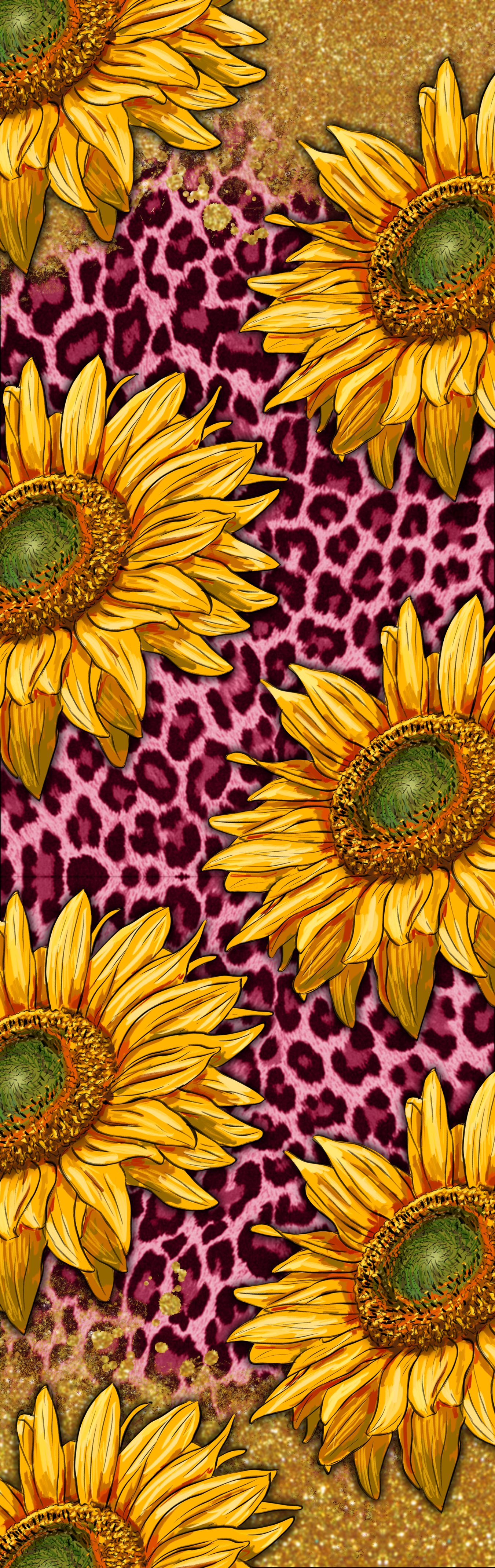 SUNFLOWER WITH PINK LEOPARD