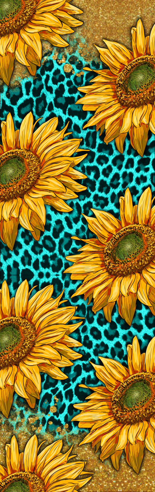 SUNFLOWER WITH TURQUOISE LEOPARD