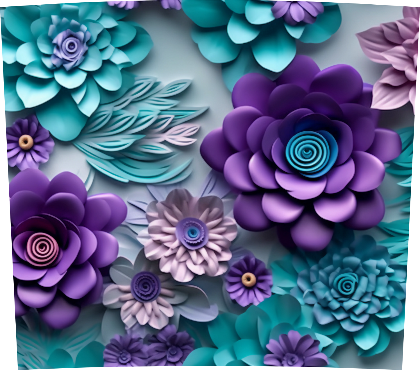 PURPLE AND TURQUOISE FLORAL